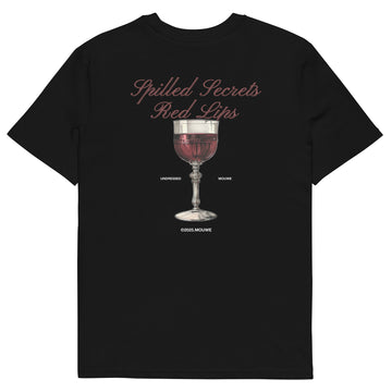 Red Lips Black T-Shirt